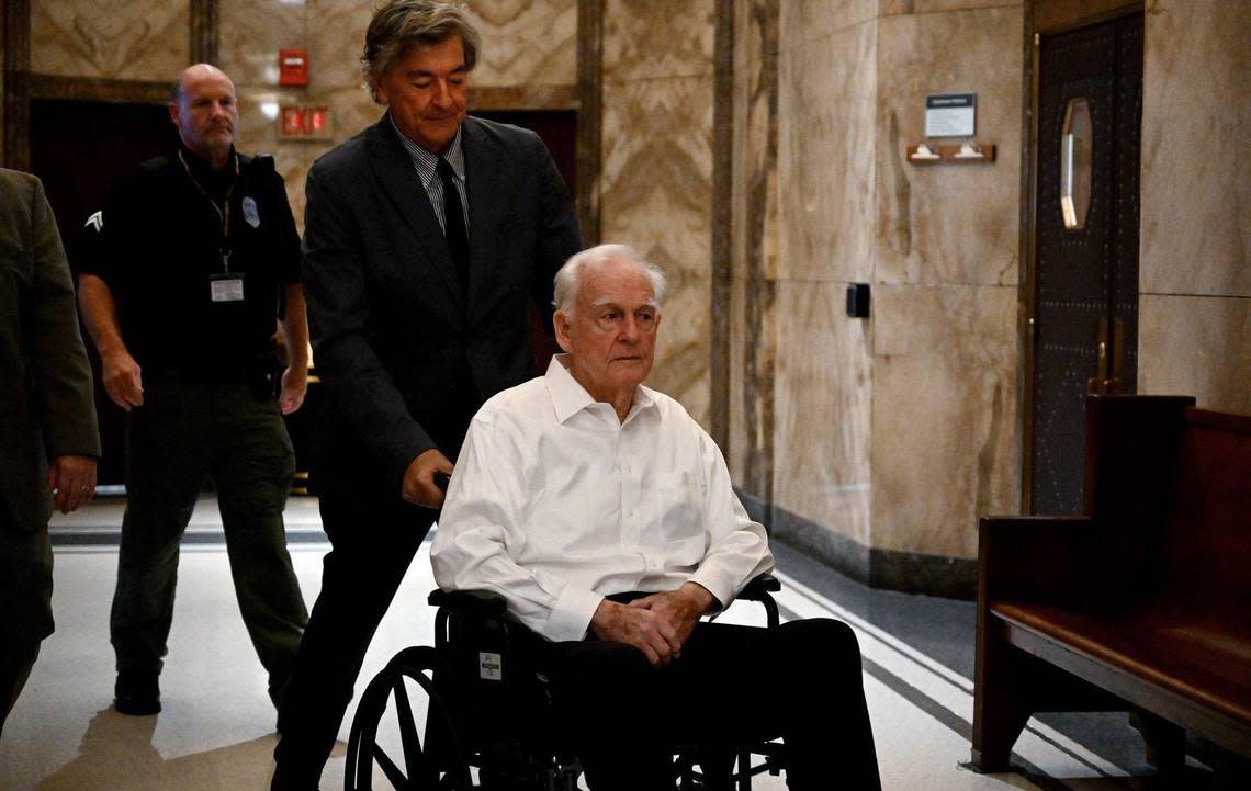David G. Jungerman was wheeled out of court Tuesday afternoon by his defense attorney, Daniel Ross, after a judge decided he was mentally fit to stand trial for the murder of Kansas City lawyer Tom Pickert in 2017.