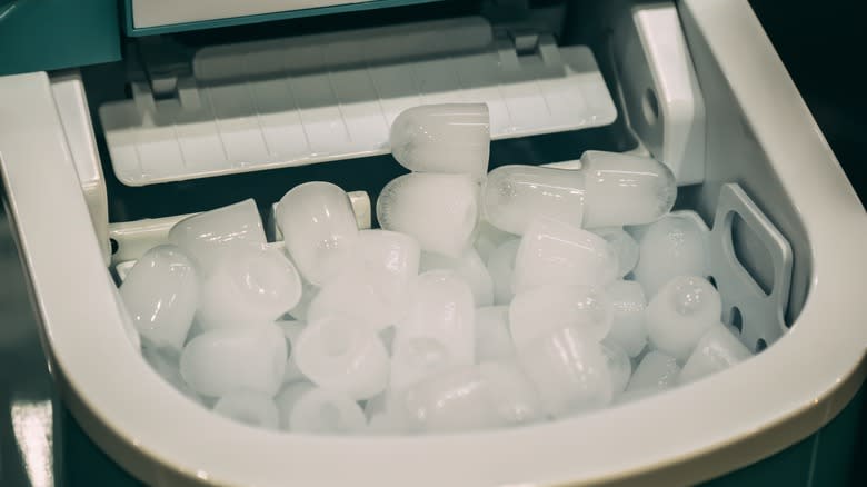 Tray of ice in home ice machine
