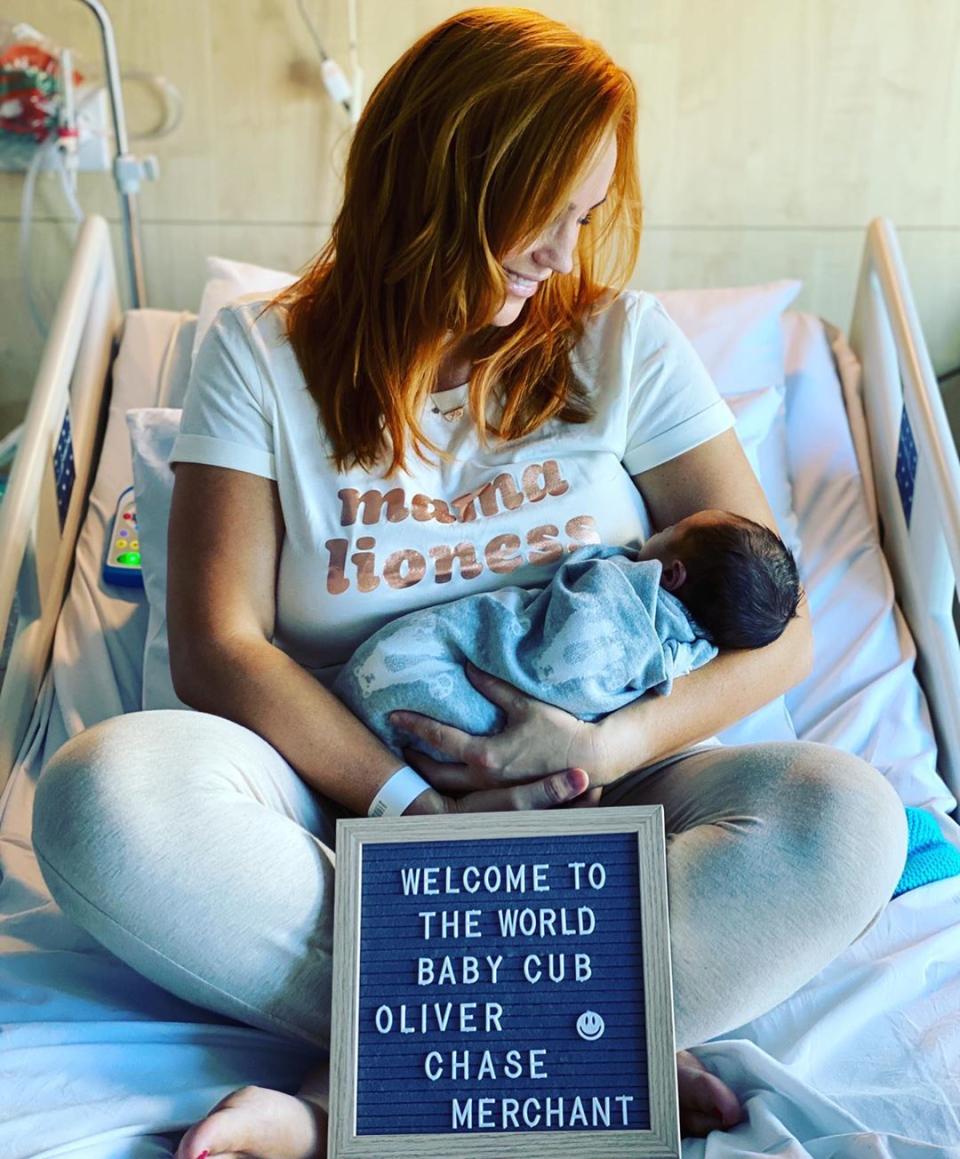 MAFS' Jules and Cam have shared the first full photo of their newborn son Oliver. Photo: Instagram/julesrobinson82.