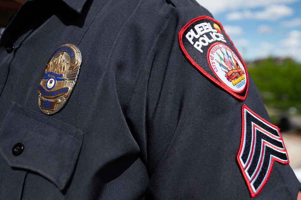 Pueblo police patch and badge