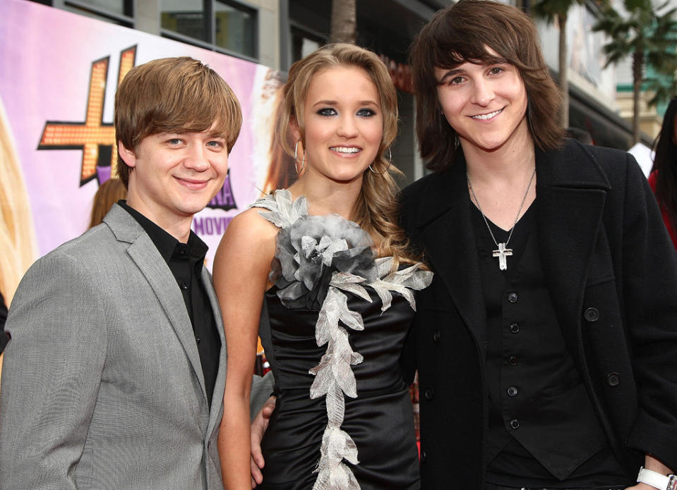 The Hannah Montana Movie LA premiere 2009 Jason Earles Emily Osment Mitchell Musso