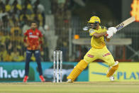 Chennai Super Kings' captain Ruturaj Gaikwad bats during the Indian Premier League cricket match between Chennai Super Kings and Punjab Kings in Chennai, India, Wednesday, May 1, 2024. (AP Photo/R. Parthibhan)