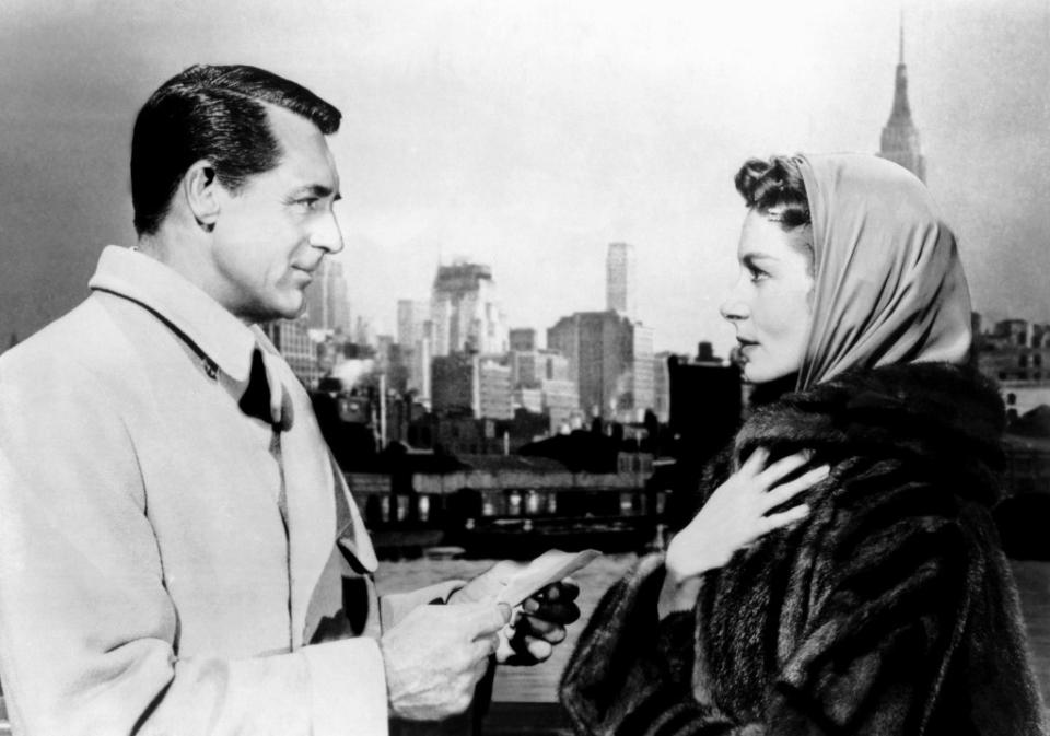 Star-crossed lovers Nickie (Cary Grant) and Terry (Deborah Kerr) agree to meet on the 102nd floor of the Empire State Building in the 1957 film classic “An Affair to Remember.” ©20thCentFox/Courtesy Everett Collection