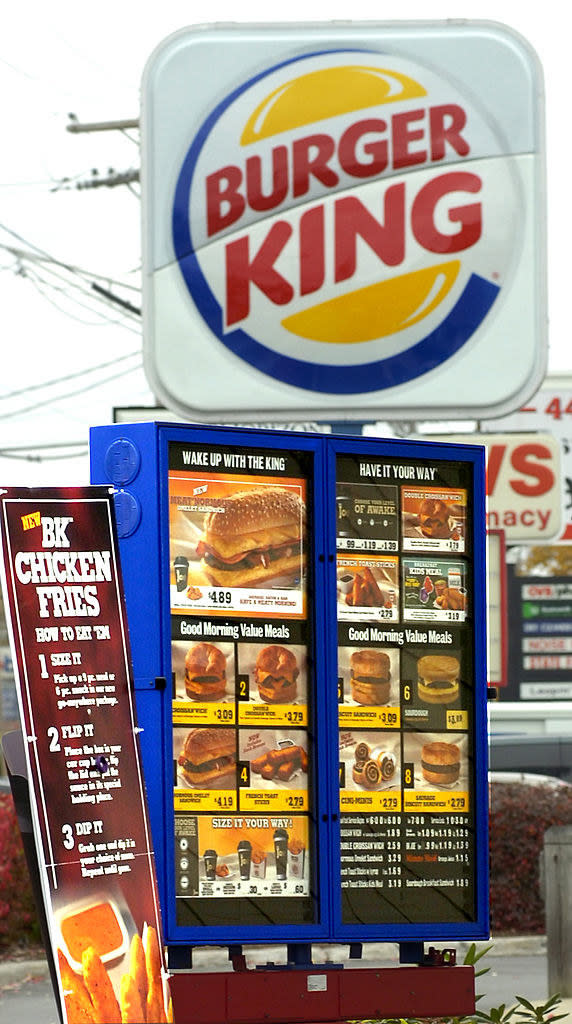 Burger King menu