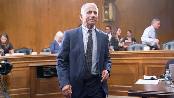 PHOTO: Top infectious disease expert Dr. Anthony Fauci finishes his testimony before the Senate Health, Education, Labor, and Pensions Committee about the status of COVID-19 on Capitol Hill, July 20, 2021. (Pool/Getty Images, FILE)