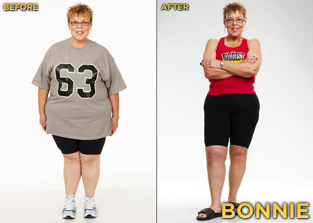 Bonnie Griffin perdió 77 kilos de los 254 con los que inició el programa.