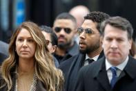 Former "Empire" actor Jussie Smollett arrives at court for his arraignment in Chicago