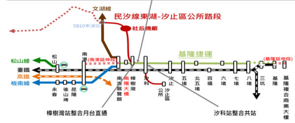 基隆捷運路線圖。   圖：交通部/提供