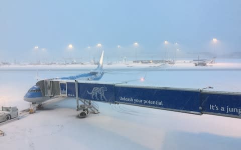 Snow UK Travel disruption Birmingham Airport - Credit: Tony Burgess 