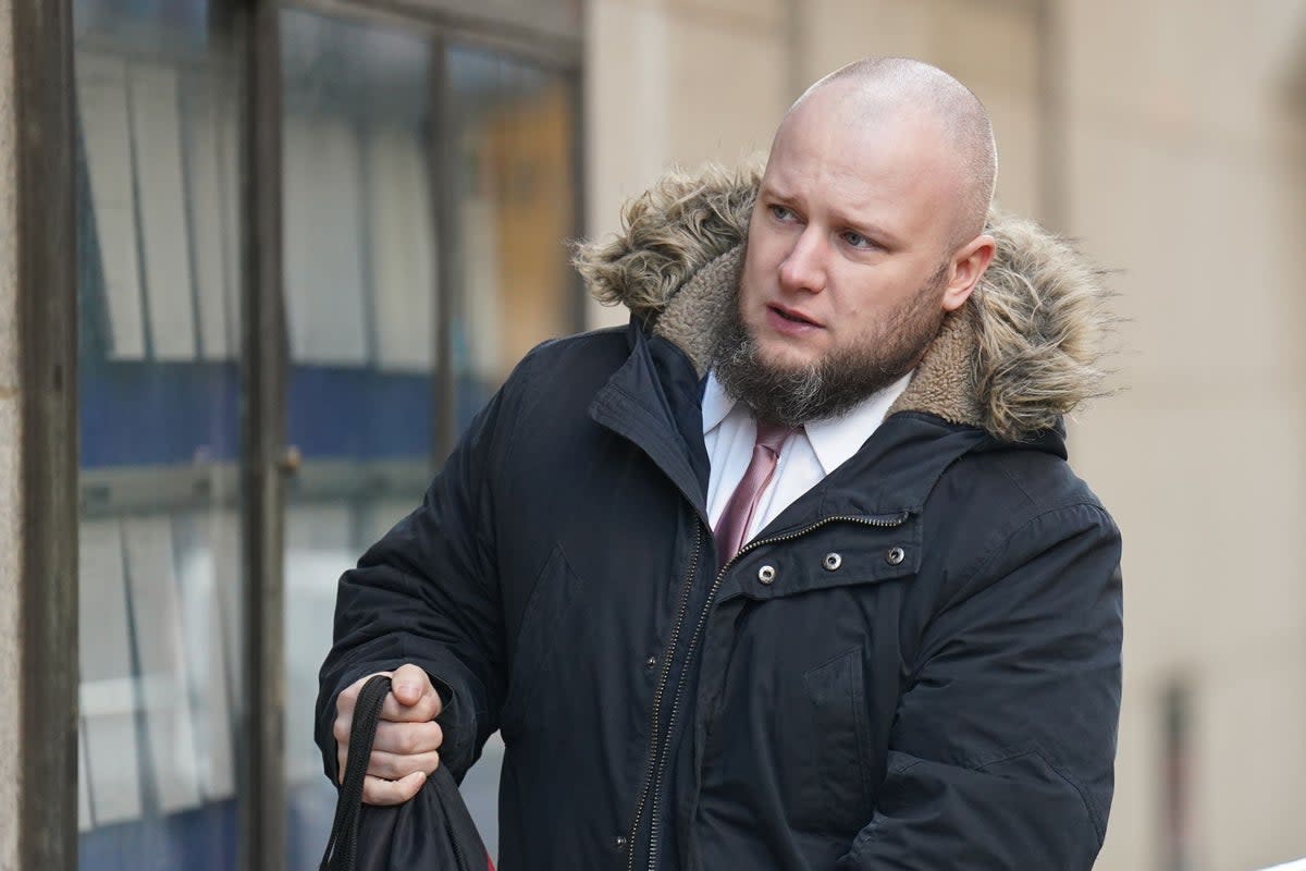 Car assembly line operative Damien Drackley arrives at the Old Bailey (James Manning/PA) (PA Wire)