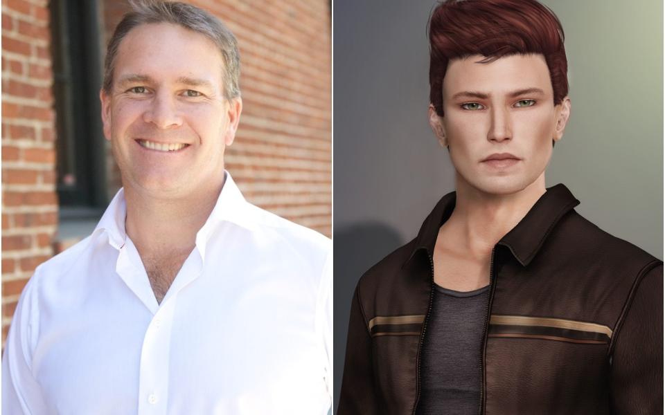 Ebbe Altberg, left, and his in-game avatar, right - Linden Lab