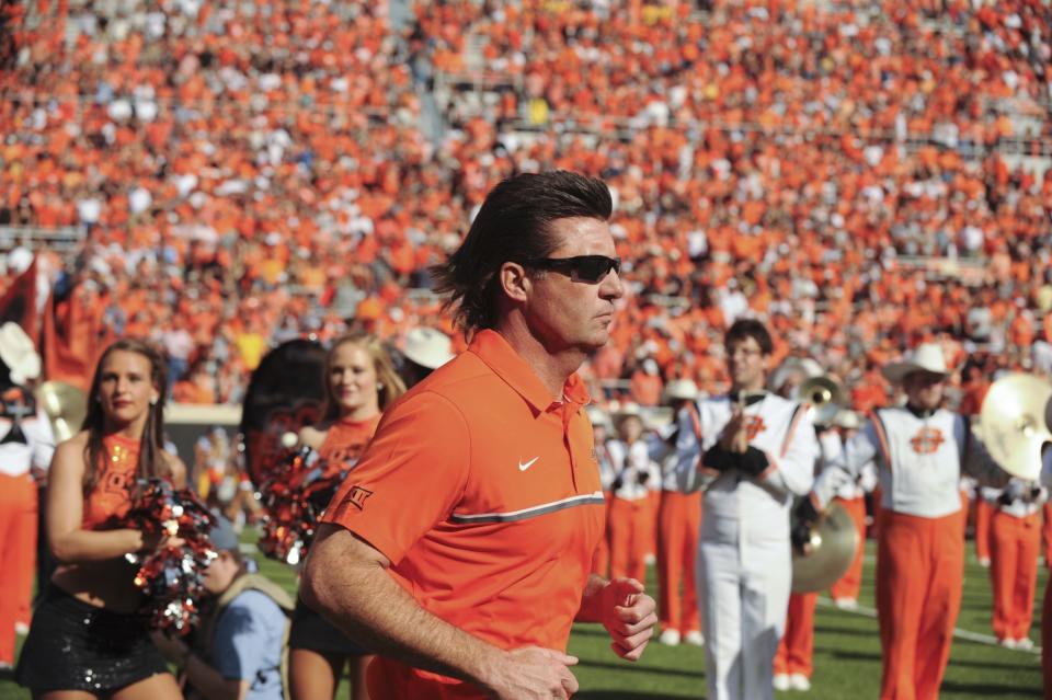 Oklahoma State is well on its way to its 7th straight win vs. TCU. (AP Photo/Brody Schmidt)