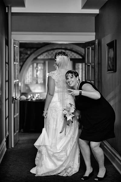 <div class="caption-credit">Photo by: Crystal Madsen Photography</div><div class="caption-title">Walk The Walk</div><p> That moment before you walk down the aisle can be nerve-wracking; this bridesmaid found a way to lighten up the mood. </p> <p> <i>Have a photobomb of your own that you'd like to share? Upload your pic to</i> <i><span>BG's Facebook page</span> or</i><i><span>submit it to us via Instagram</span> (be sure to include the hashtag #bgphotobombs) and we may add it to our list!</i> </p>