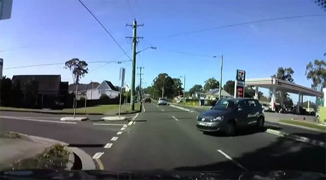 It crossed right over the median strip. Source: Dash Cam Owners Australia