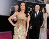 Actress Catherine Zeta-Jones arrives at the Oscars. (Credit: Getty)