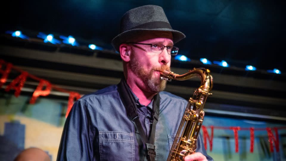 Shapiro played his saxophone on his first trip to Latronico. - MC Newman