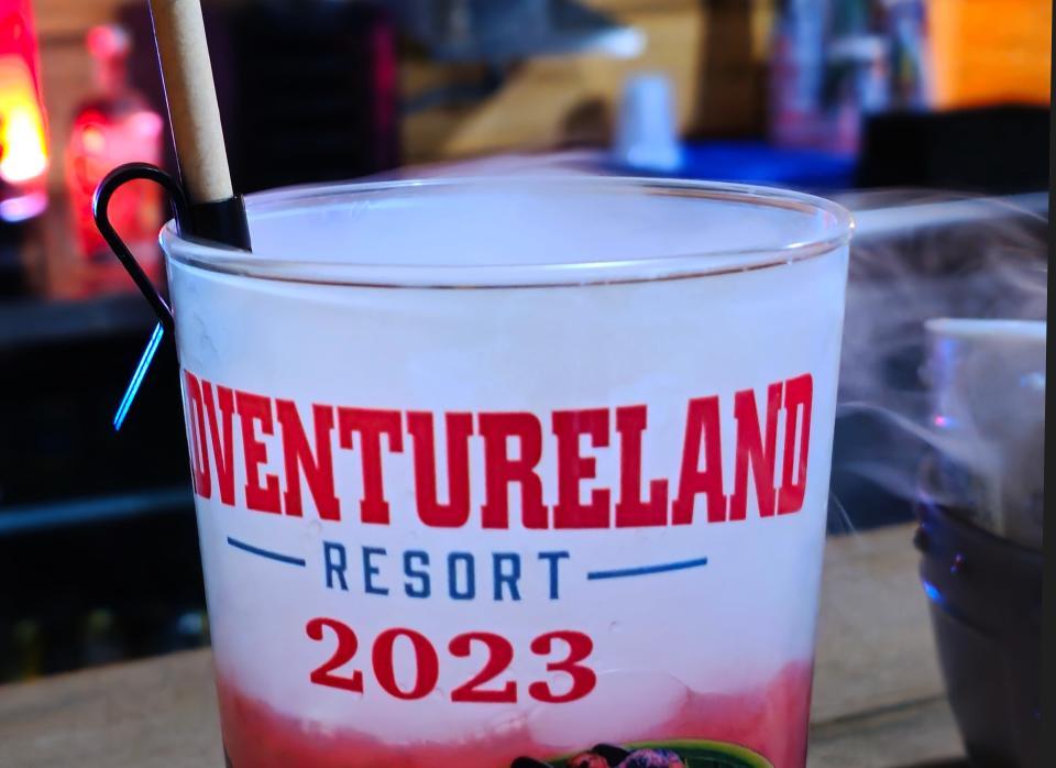 Dry ice makes the drinks, with or without alcohol, smoke at Phantom Fall Fest, which kicks off with four haunted houses, four scare zones with zombies and creepy creatures, and more at Adventureland Park.