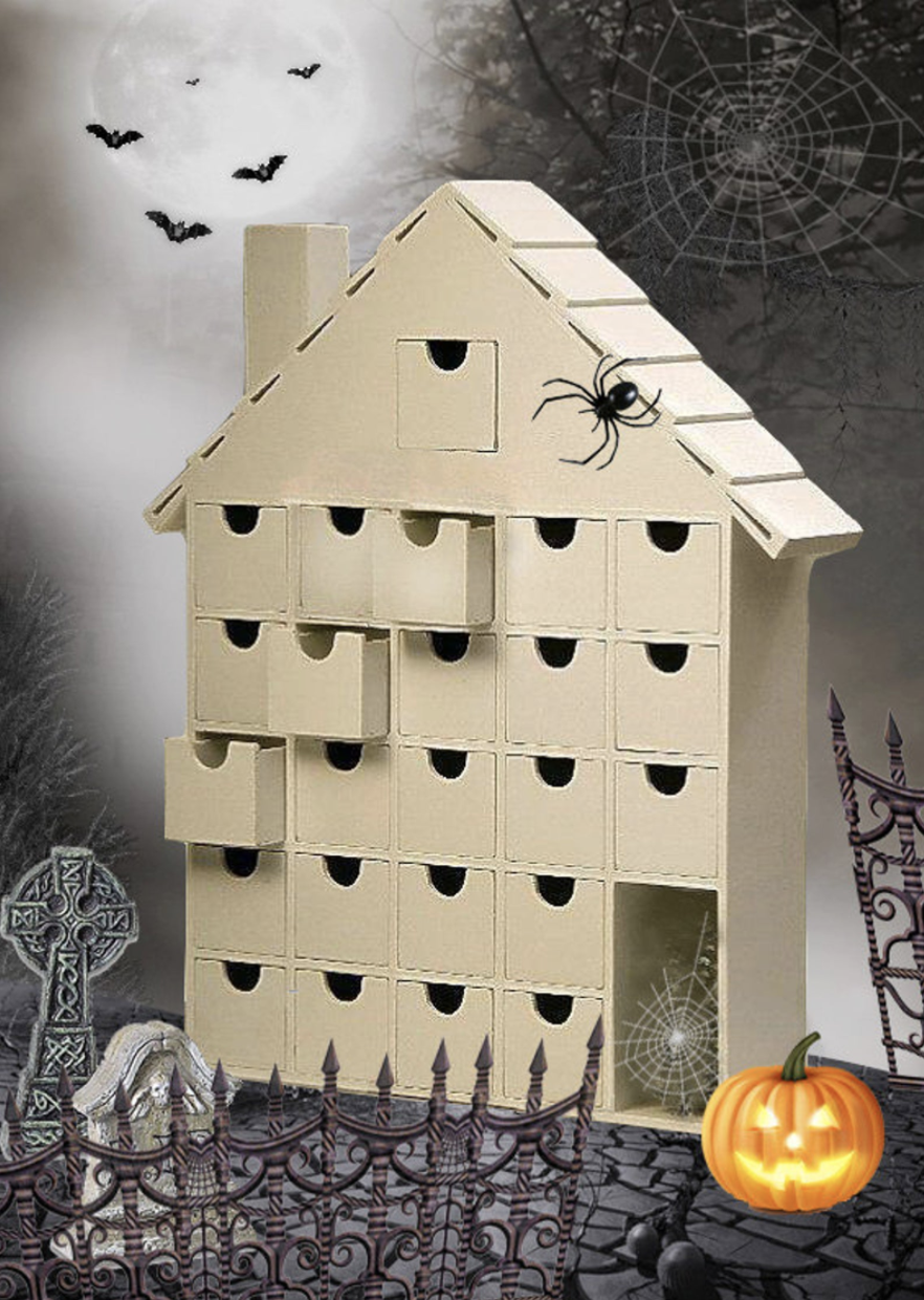 1) Halloween Wooden Haunted House