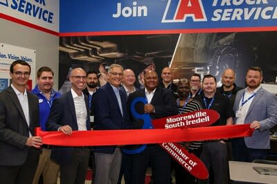 Ribbon cutting at TravelCenters of America branded room at NASCAR Technical Institute in Mooresville, NC.