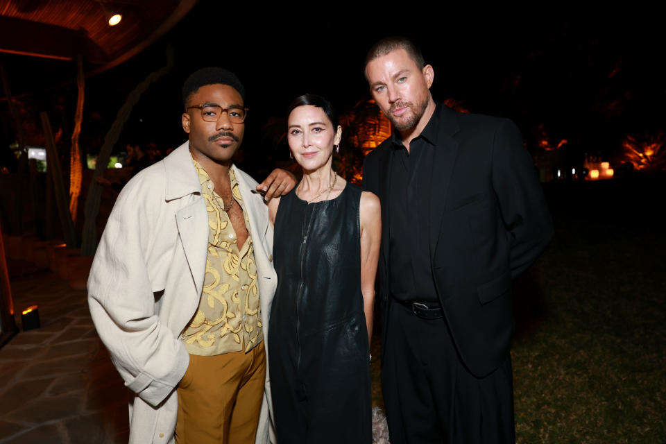 Donald Glover, Carmen Cuba and Channing Tatum attend the Saint Laurent x Vanity Fair x NBCUniversal Dinner and Party to Celebrate 'Oppenheimer.'