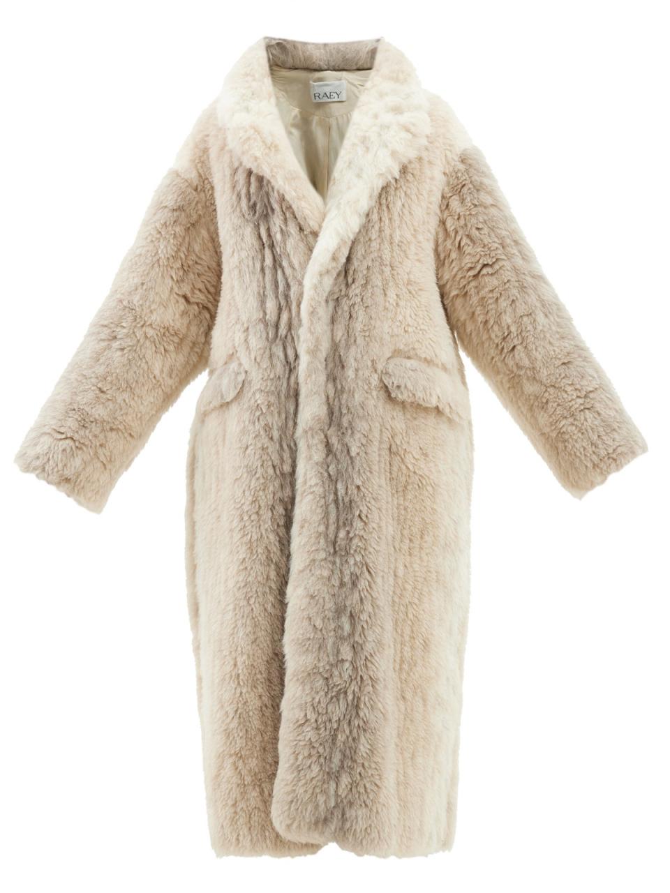 Oversize faux fur maxi coat, £995, Raey, Matches  (Matches)