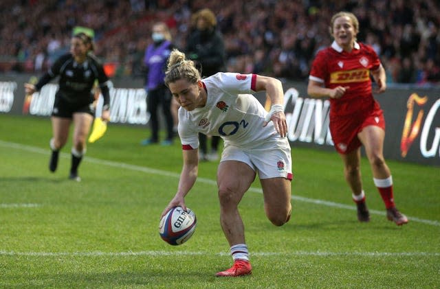Claudia MacDonald scores England's seventh try as they beat Canada 51-12 to extend their winning run to 17 matches