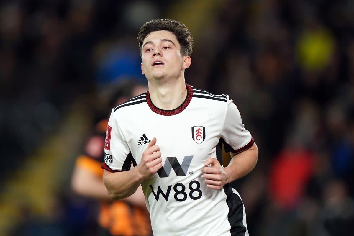Fulham’s Daniel James comes up against former club Manchester United in the FA Cup on Sunday (Tim Goode/PA) (PA Wire)