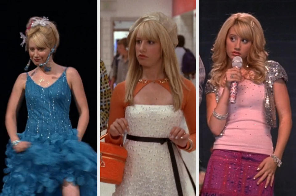 Ashley Tisdale appears as Sharpay Evans in various "High School Musical" scenes