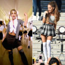 <p>Ariana Grande channeled her outer Britney in a crop top, knee-high socks, and '90s-style plaid skirt ? la <a rel="nofollow noopener" href="https://www.youtube.com/watch?v=C-u5WLJ9Yk4" target="_blank" data-ylk="slk:"... Baby One More Time.";elm:context_link;itc:0;sec:content-canvas" class="link ">"... Baby One More Time."</a></p>