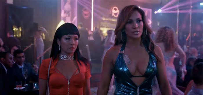 Constance Wu and Jennifer Lopez in Hustlers (Credit: STX)