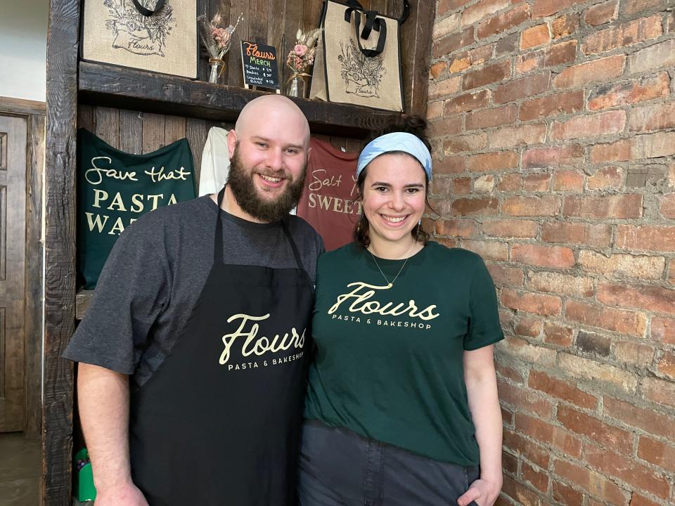 Sofia Todisco and Alex Kasman, the engaged couple behind Flours Pasta & Bakeshop in Haverstraw. Photographed April 2024