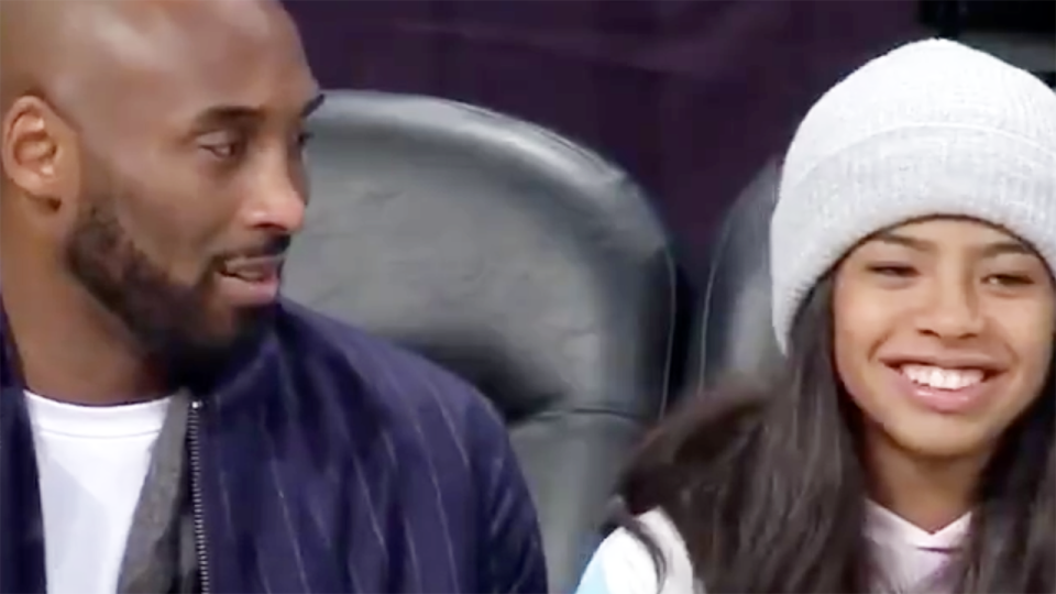 Kobe Bryant and daughter Gianna, pictured here at an NBA game.