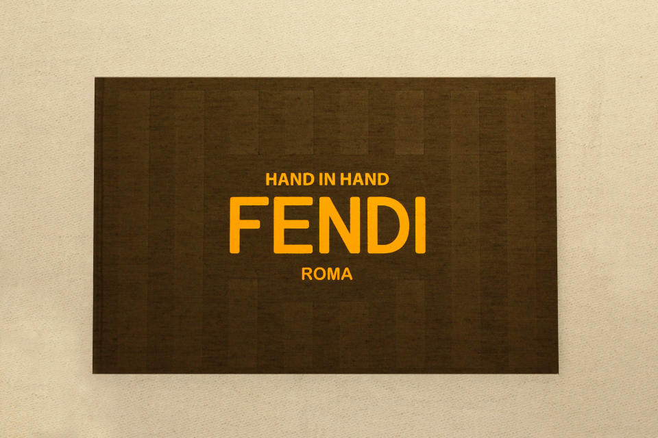 The typographic version of the "Hand in hand" book by Fendi.