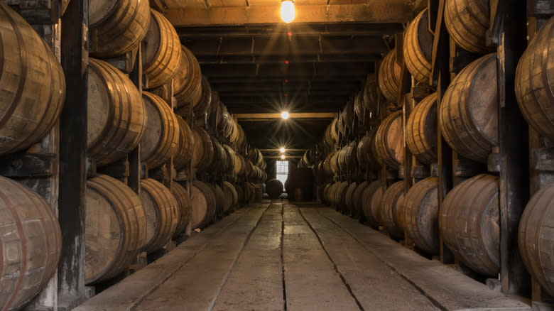 bourbon aging warehouse