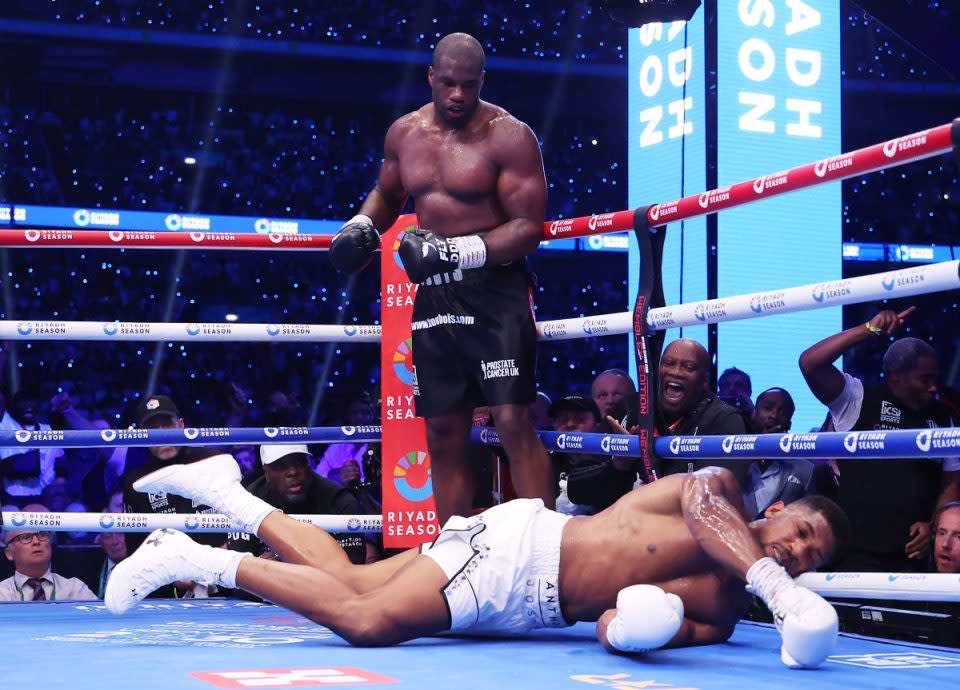 Anthony Joshua was counted out after a brutal counterpunch from Daniel Dubois in the fifth round