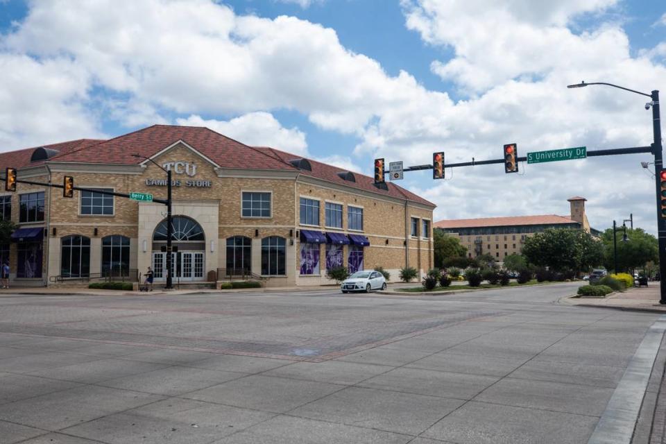 TCU Campus Store at the corner of South University Drive and West Berry Street on Monday, July 29, 2024.