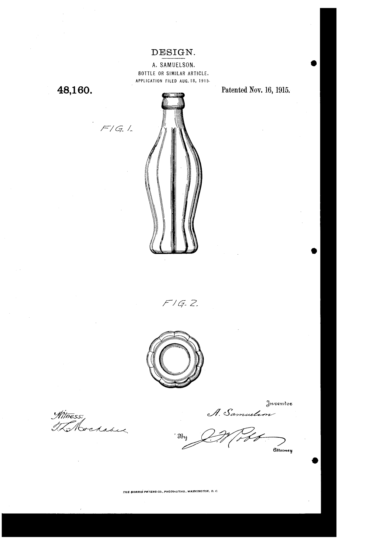 coca cola bottle patent