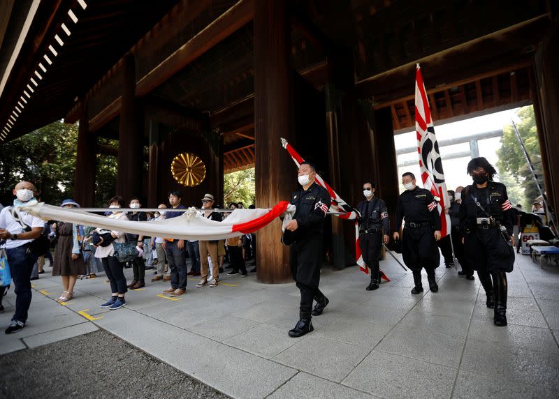 Visit to Yasukuni Shrine in Tokyo on the 75th anniversary of Japan's surrender in World War Two