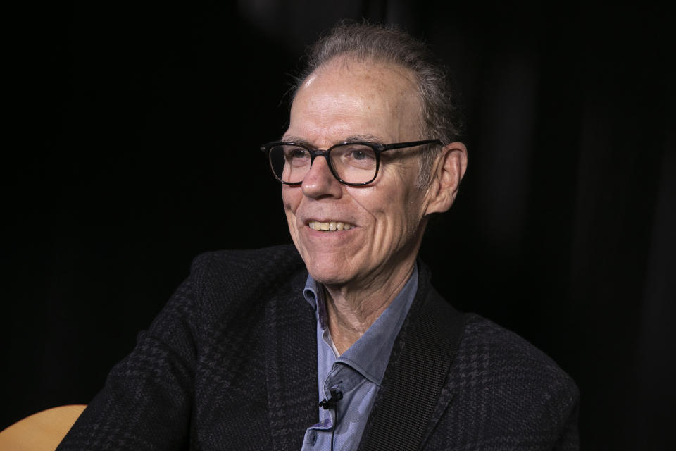 This Oct. 11, 2019 photo shows singer, songwriter John Hiatt during an interview in New York to promote his box set “Only the Song Survives,” available on Friday. (AP Photo/Richard Drew)