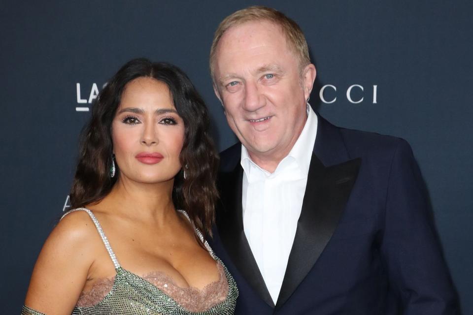 <p>Matt Baron/BEI/Shutterstock</p> Salma Hayek-Pinault (Left) and François-Henri Pinault (Right) in Los Angeles on Nov. 5, 2022