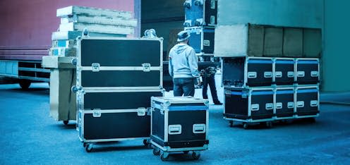 <span class="caption">Roadies help every element of a tour or festival to run smoothly. </span> <span class="attribution"><a class="link " href="https://www.shutterstock.com/image-photo/loading-unloading-concert-equipment-van-man-2317521641" rel="nofollow noopener" target="_blank" data-ylk="slk:FOTOGRIN/Shutterstock;elm:context_link;itc:0;sec:content-canvas">FOTOGRIN/Shutterstock</a></span>