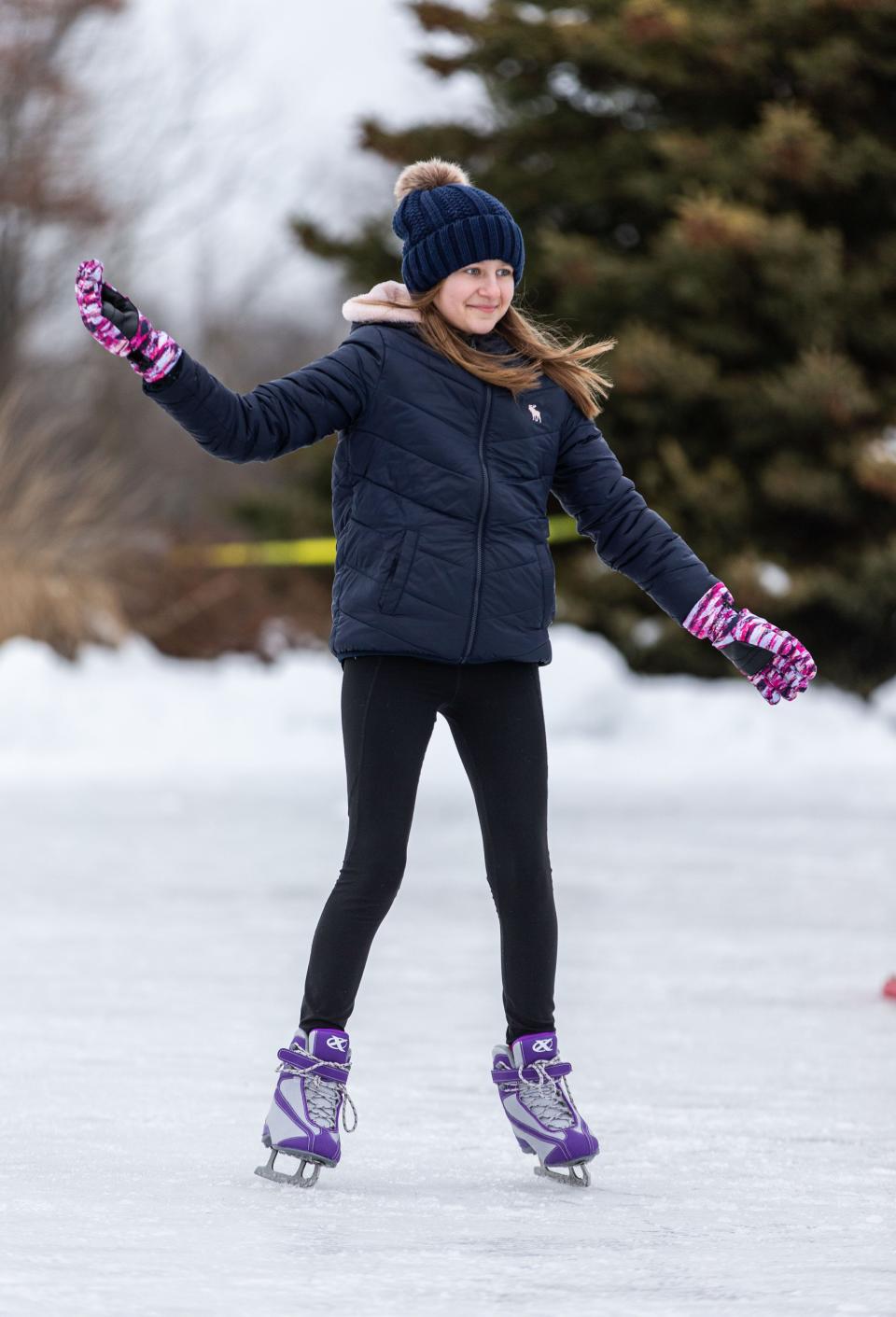 Lauren Prodd, 12, of Merton glides around the skating rink during the annual Winterfest at Lisbon Community Park on Saturday, Feb. 1, 2020.