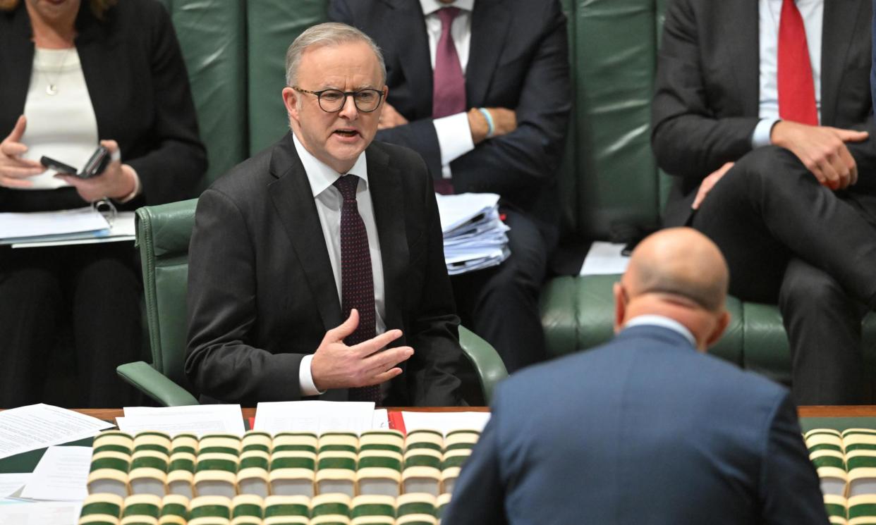 <span>Anthony Albanese says the Coalition leader, Peter Dutton, ‘has never believed in taking action on climate change’.</span><span>Photograph: Mick Tsikas/AAP</span>