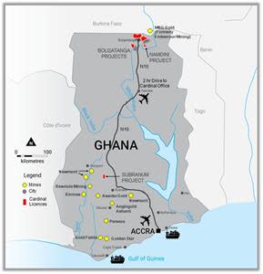 Cardinal Resources Tenements in Ghana