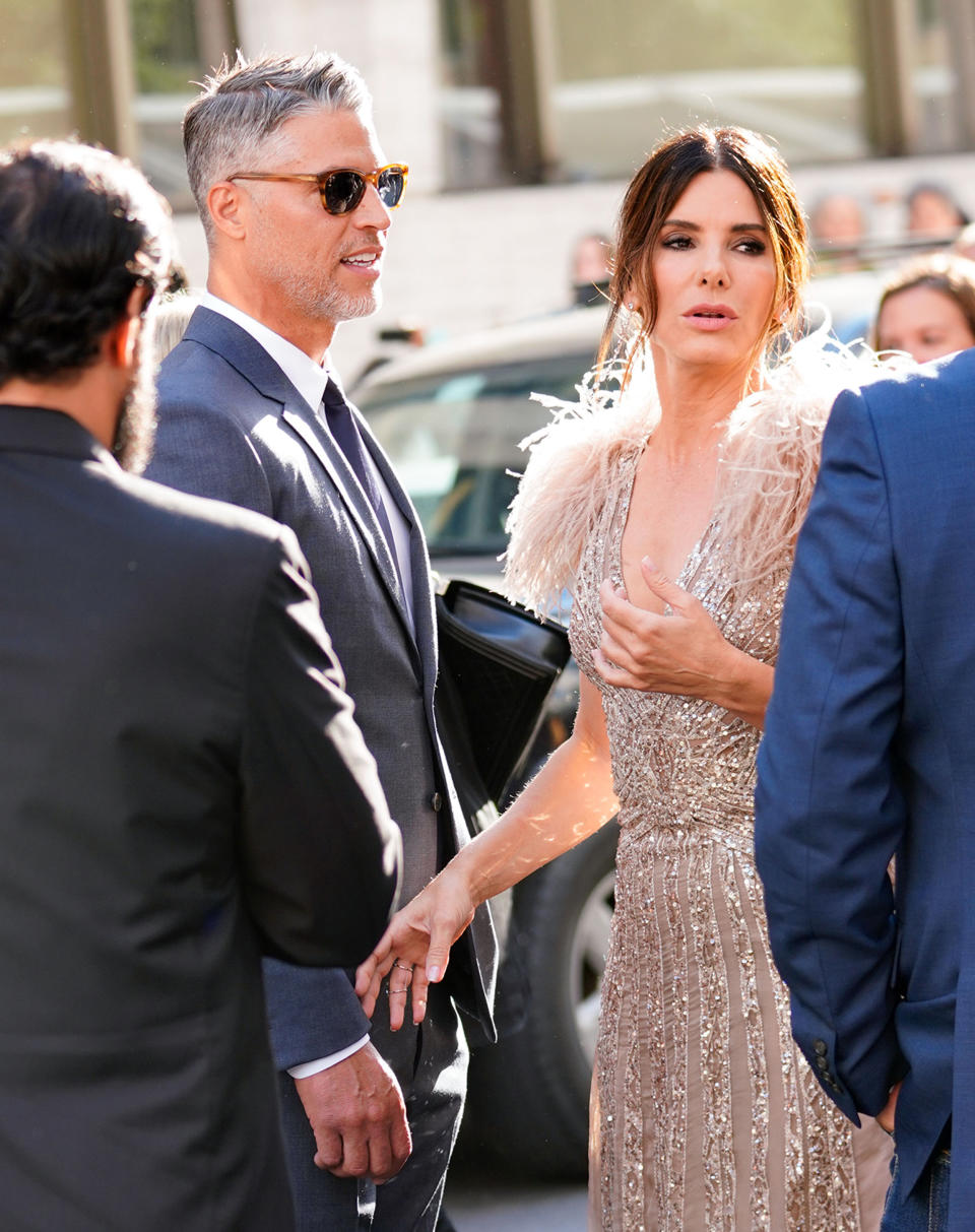 Bryan Randall and Sandra Bullock in New York City in June 2018. (Jackson Lee / GC images via Getty Images file)