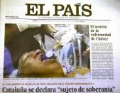 El diario El País de Madrid retiró este jueves de su sitio internet una foto que muestra a un hombre entubado en una cama de hospital, que había sido presentada en la portada del rotativo como una imagen exclusiva del presidente de Venezuela Hugo Chávez. (AFP | dominique faget)