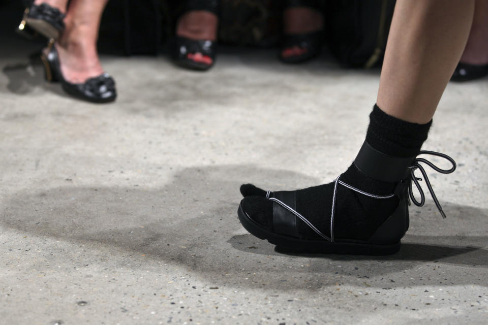 The Band of Outsiders Spring 2014 collection is modeled during Fashion Week, Sunday, Sept. 8, 2013, in New York. (AP Photo/Karly Domb Sadof)