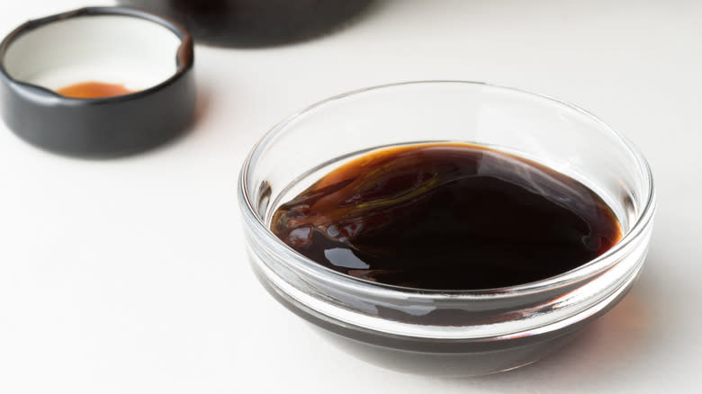 Oyster sauce in glass bowl