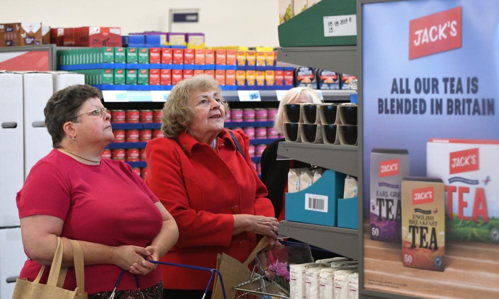 Shoppers in the first Jack’s store in Chatteris, Cambridgeshire