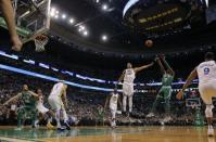 Nov 16, 2017; Boston, MA, USA; Boston Celtics guard Jaylen Brown (7) shoots against Golden State Warriors guard Shaun Livingston (34) in the second half at TD Garden. Mandatory Credit: David Butler II-USA TODAY Sports